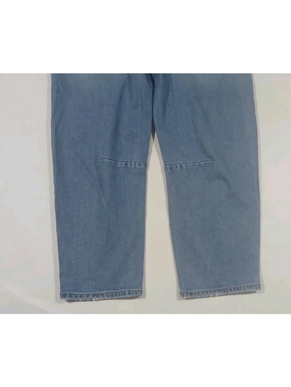 Evereve Barrel Jeans Size 28 Light Wash Ankle Utility Boho Preppy Cotton